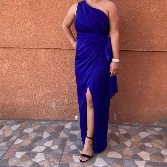 sachin and babi light blue dress Dresses | Aidan Mattox One Shoulder Gown